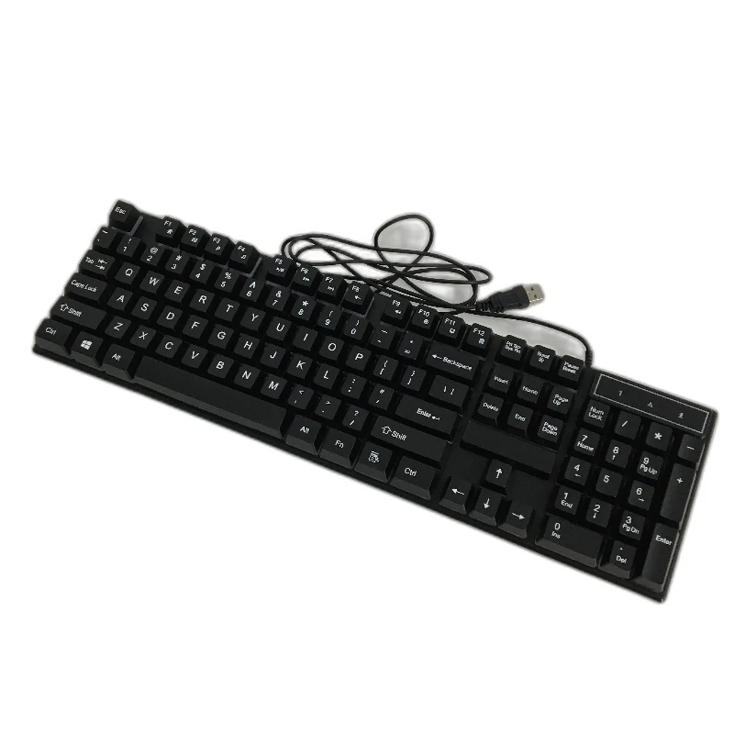 QS-701 Rainbow Light Gaming Membrane Keyboard and Mouse Combo Set in Black NEW - Image 4