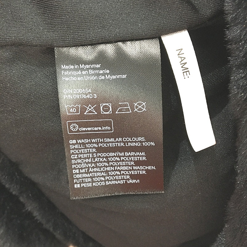 H&M Black Super Soft Black Faux Fur Outer Wear Hook Neck Jacket YOUTH Size 11-12 - Image 4