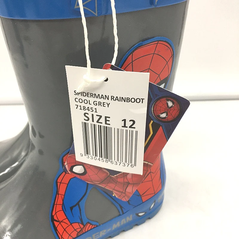 Marvel Spider-Man Grteay RainBoots Kids Size 12 & 2 Blue Drink Bottle Pack NEW - Image 3