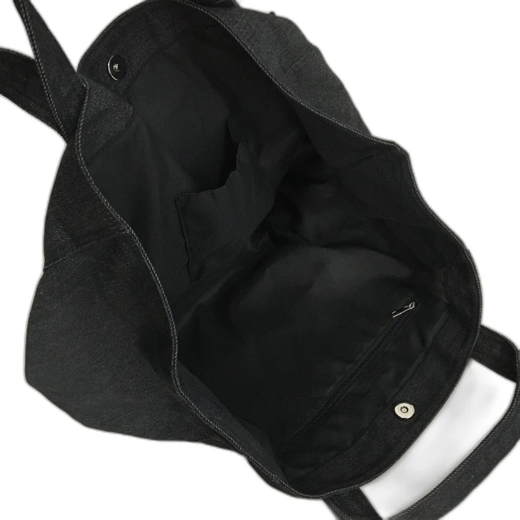 Lightweight Black Denim Multi Pocket Nappy Bag Large Tote Large Shoulder Bag NEW - Image 4