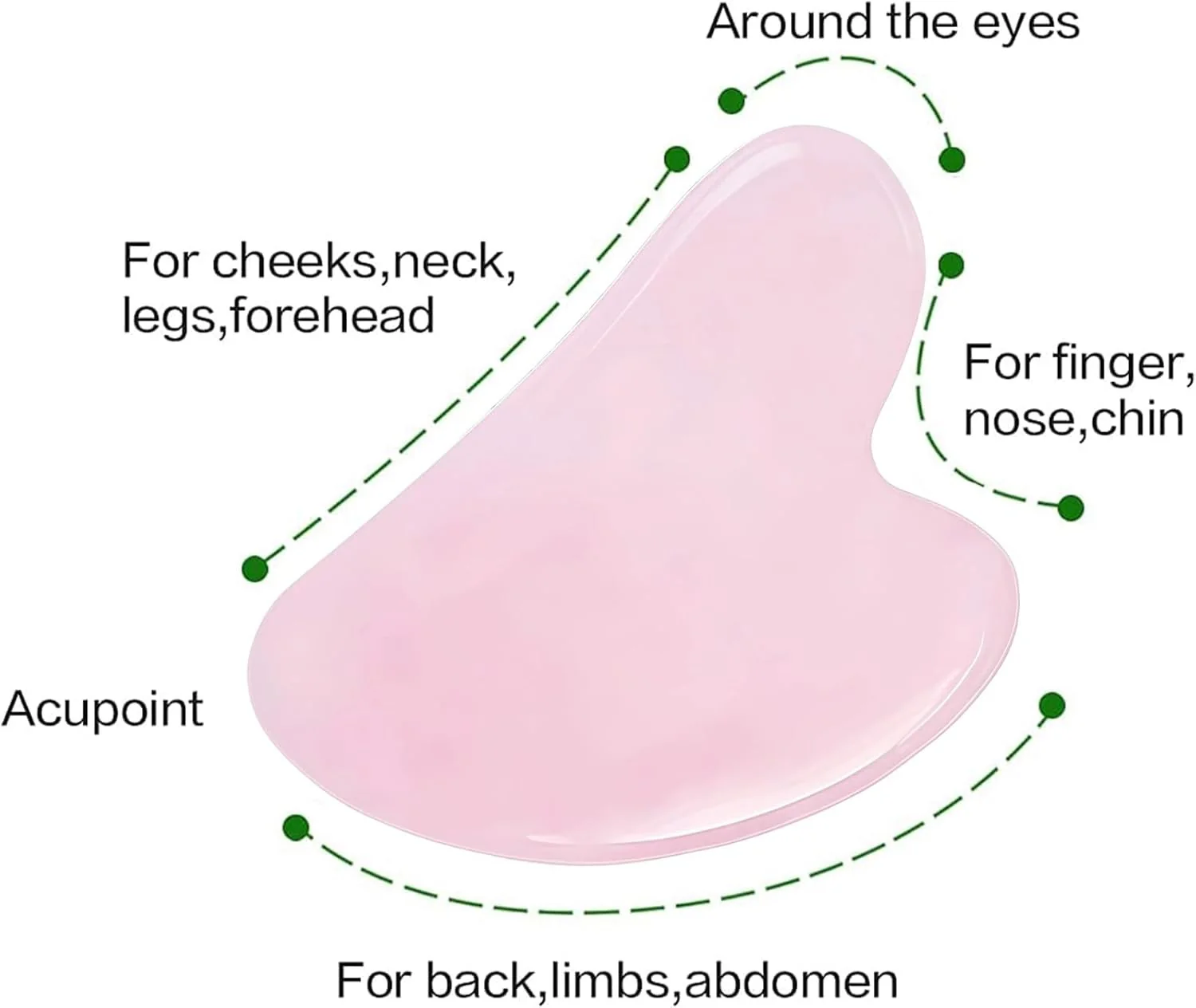 Lgqsunfa Gua Sha Facial Massage Tools Set with Pink Jade & Green Stone - Image 3