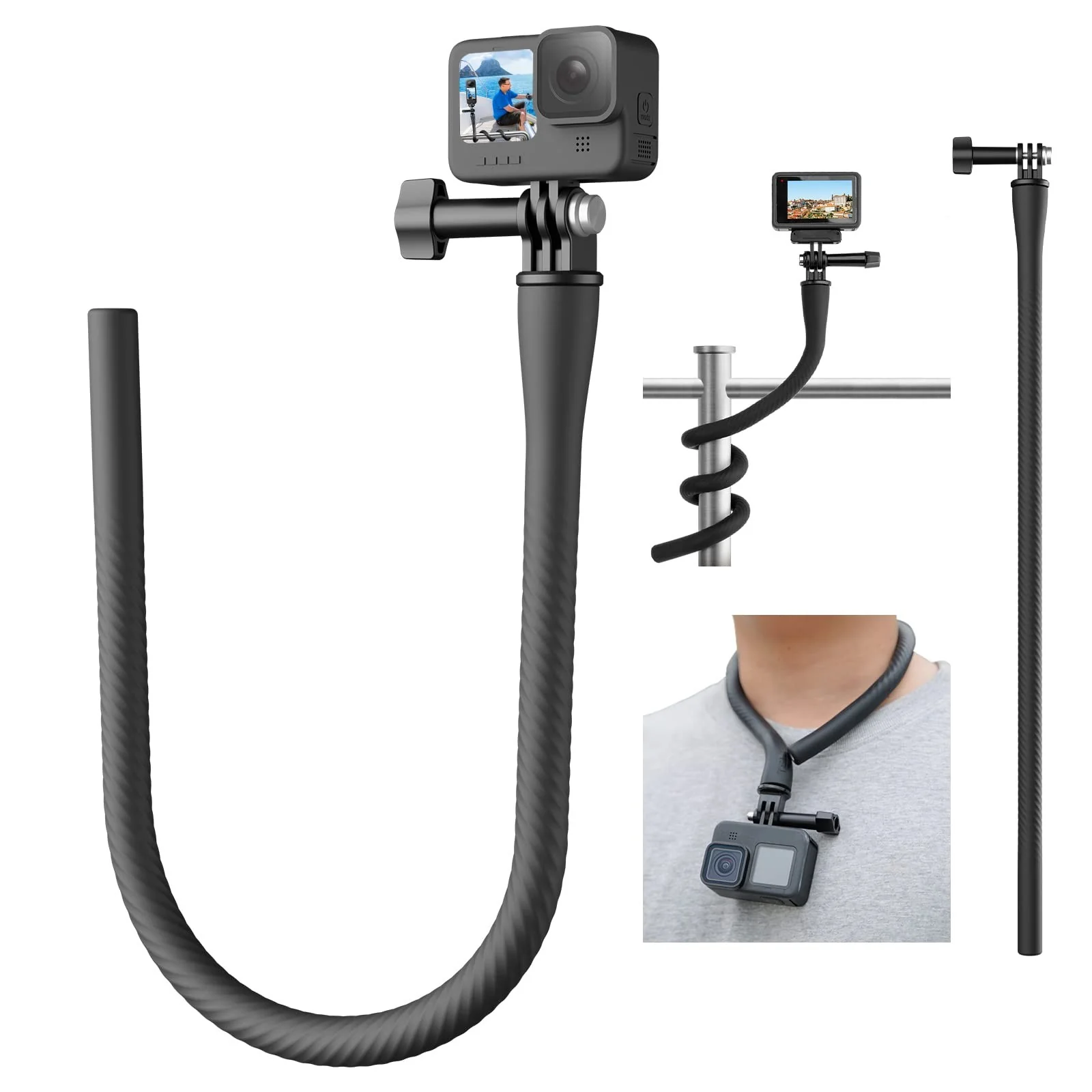 TELESIN Flexible Mount Clamp Selfie Stick for GoPro & Insta360