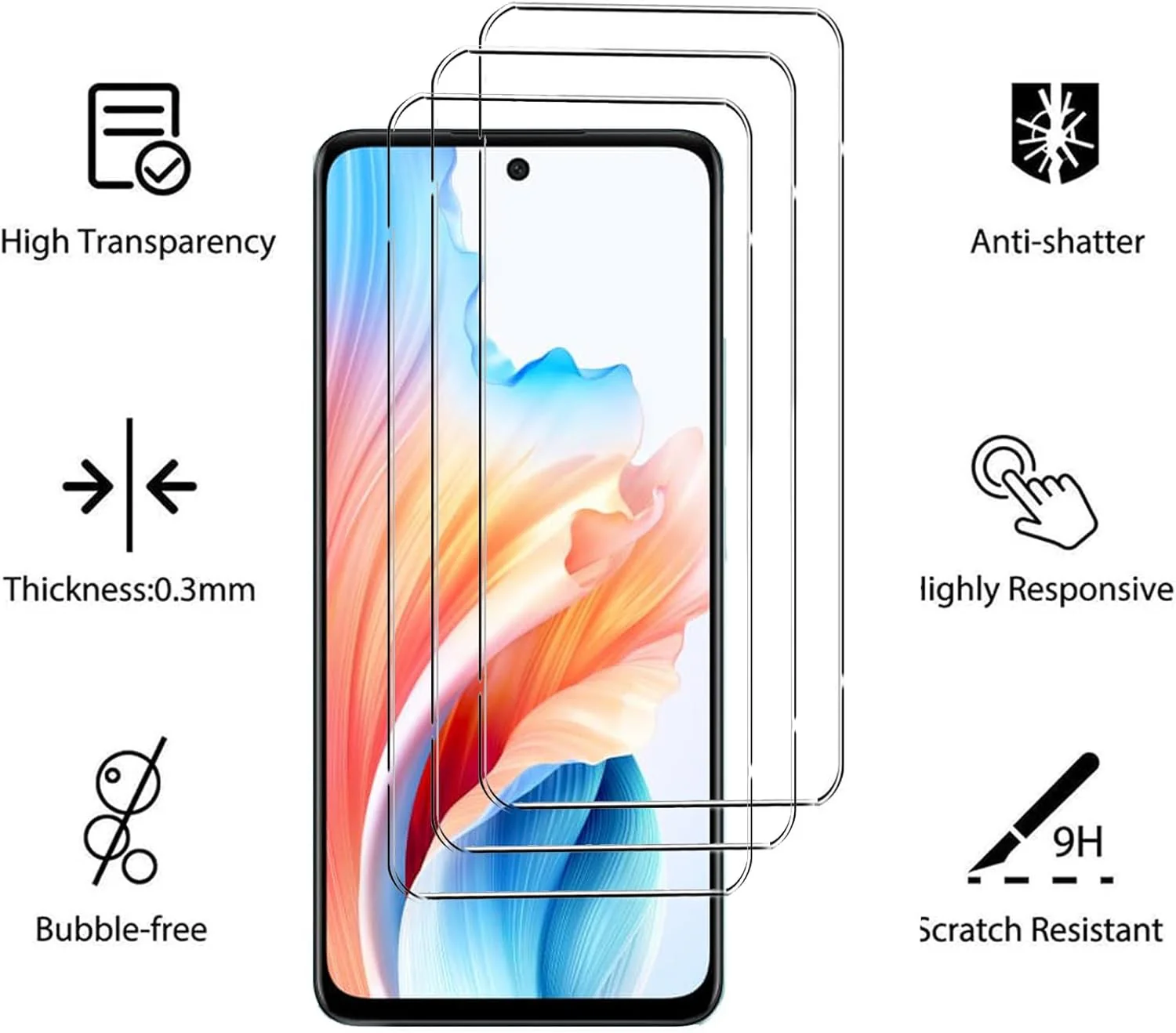 HEYUS HD Clear Screen Protector and Camera Lens for OPPO A79 5G - Image 2