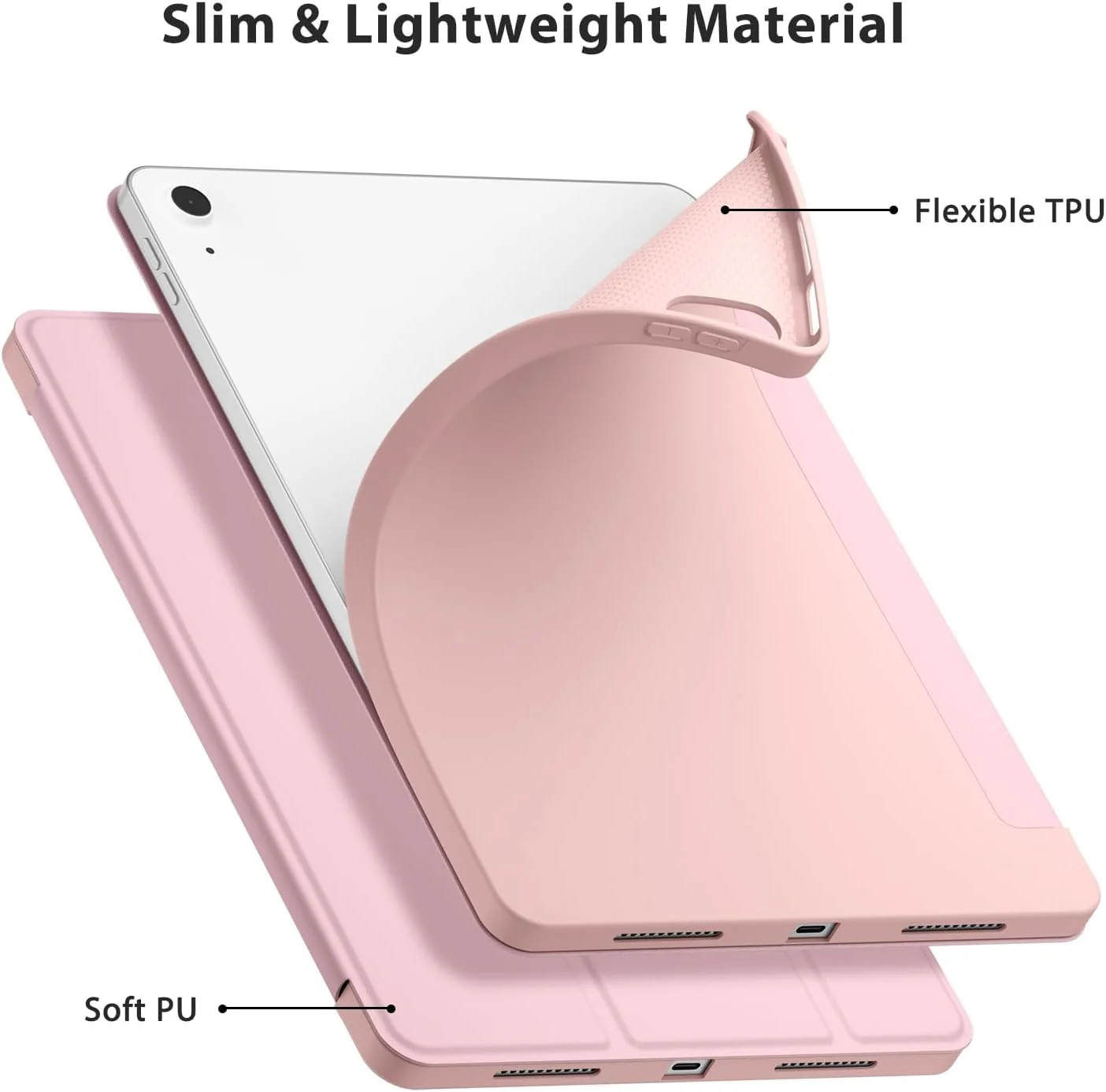 Meliya Slim Hard Shockproof Case for iPad 11" & 10.9" 2022 Pink - Image 5
