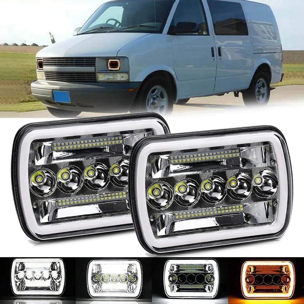 X.Starline 5x7 LED Headlights Dual Colour White Amber Pair for Jeep Pickup - Image 9