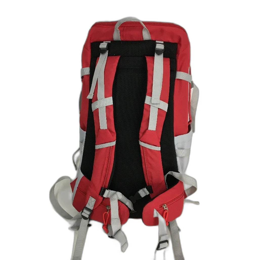 Red & Grey 2 in 1 35L Padded Back Support & 15L Clip On Mini Hiking Backpack NEW - Image 2