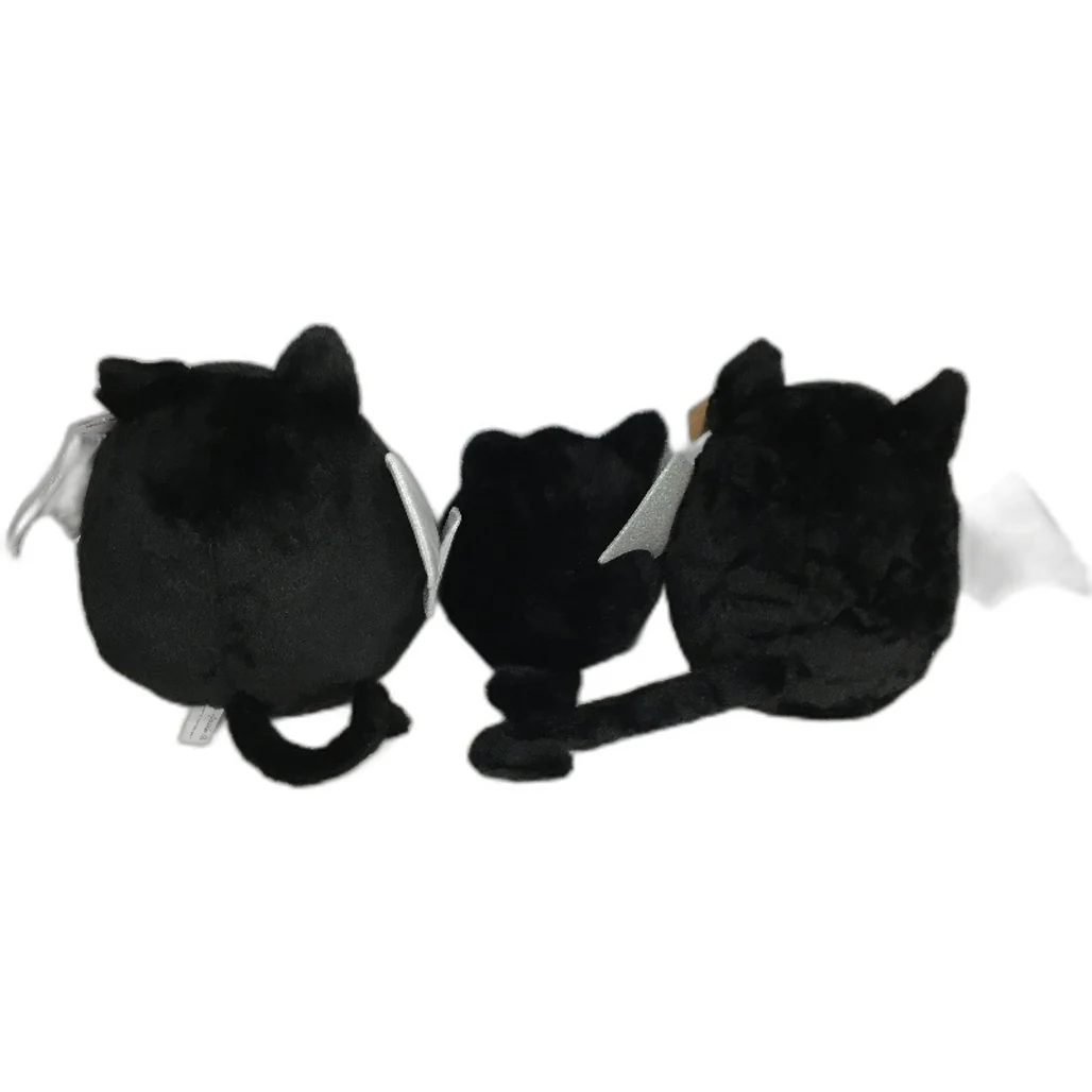 COLLECTABLE 3Pce Soft & Fluffy Winged Black Cat Themed Stuffed Toy Pack NEW - Image 2
