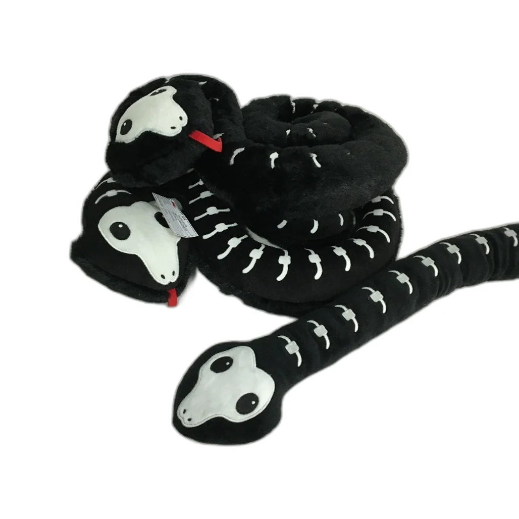 COLLECTABLE 3Pce Soft & Fluffy Skeleton Black Snake Themed Stuffed Toy Pack NEW - Image 2