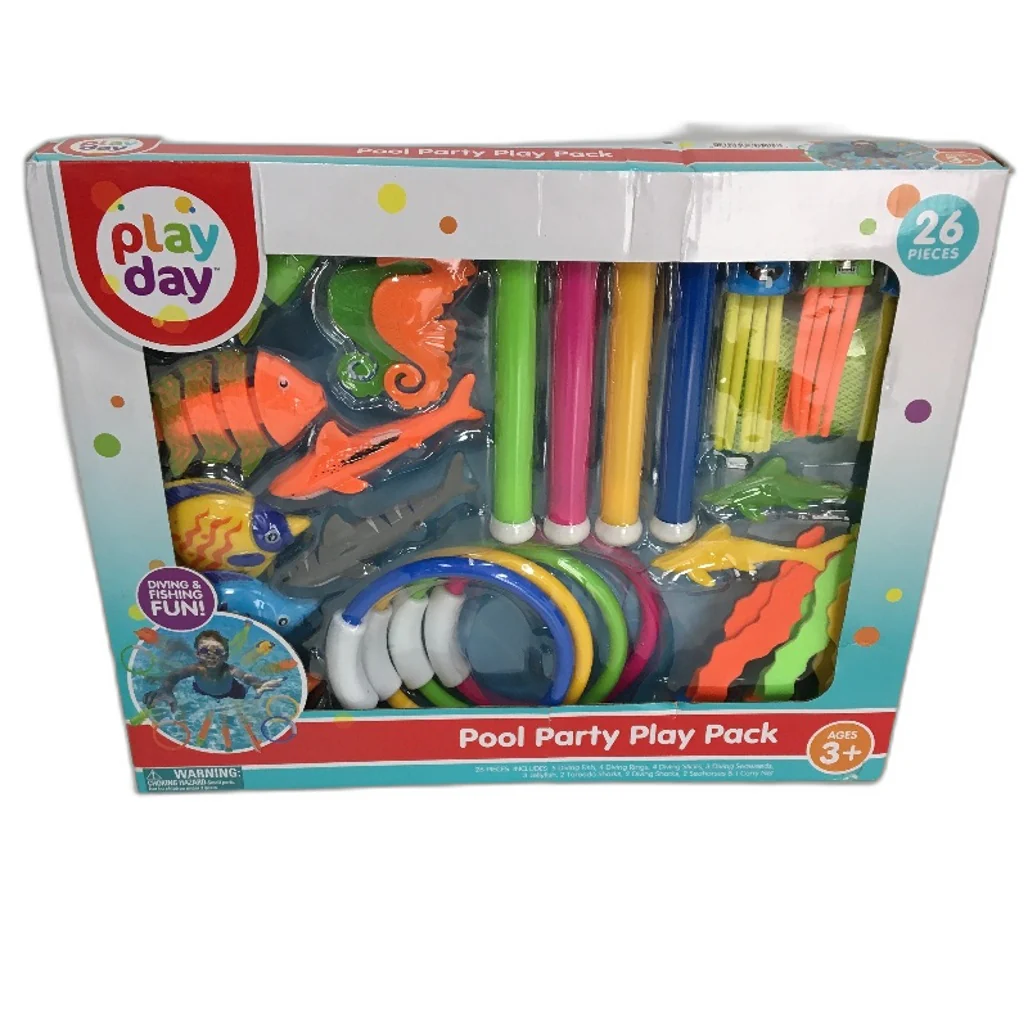 Play Day Pool Party 26 Piece Diving Swim Set & Water Toys Play Pack Ages 3+ NEW - Image 4