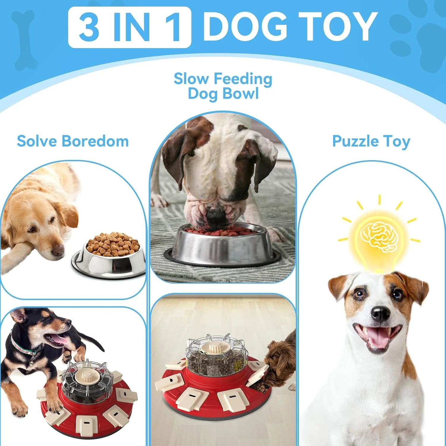 Slow Feeder Dispenser Interactive Puzzle Toy for Dogs in Red & Black NEW - Image 3