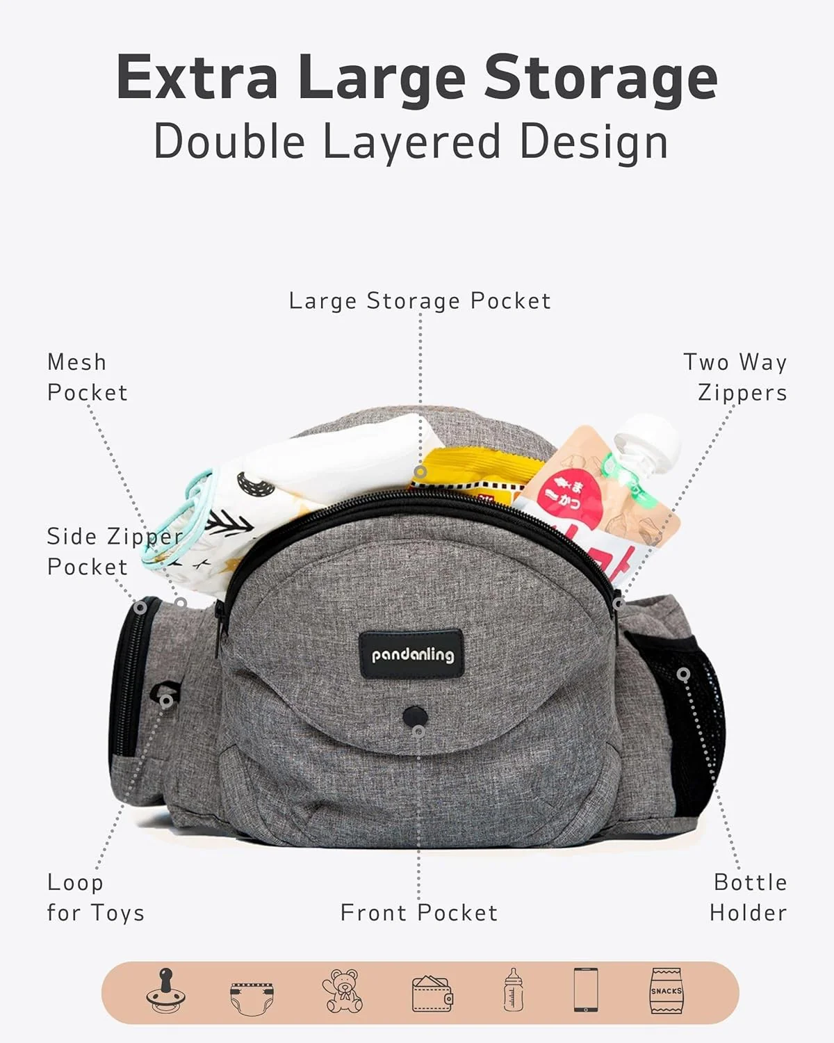 Pandanling Hip Seat Baby Carrier Ergonomic Design for Newborns to Toddlers - Image 5
