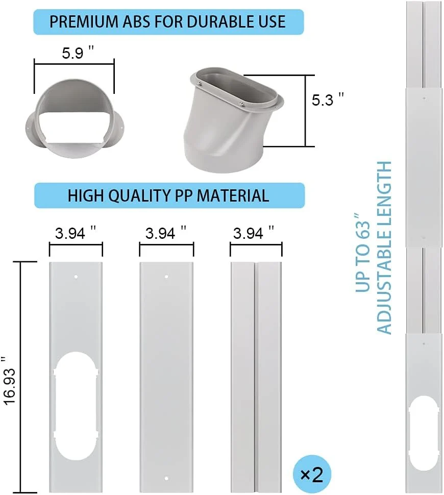 Kerykwan Portable Air Conditioner Window Door Kit with Exhaust Hose - Image 2