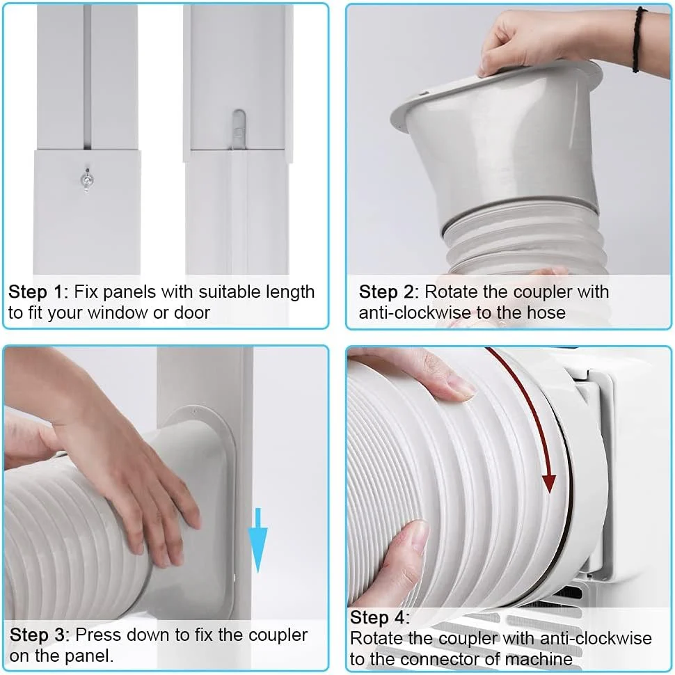 Kerykwan Portable Air Conditioner Window Door Kit with Exhaust Hose - Image 4
