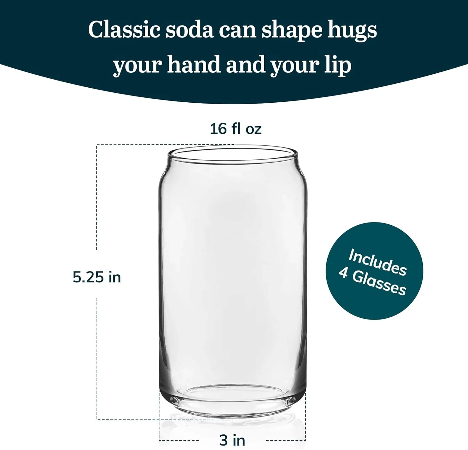 Libbey Classic 16-Ounce Tumbler Glasses Set of 4 Clear Drinkware - Image 3