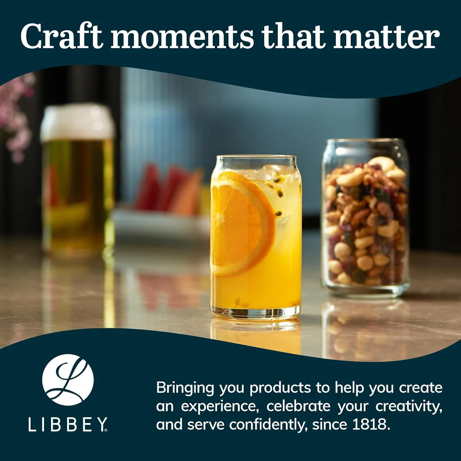 Libbey Classic 16-Ounce Tumbler Glasses Set of 4 Clear Drinkware - Image 7