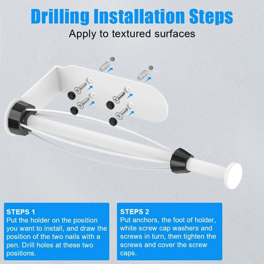 HiFan One-Handed Tearable Paper Towel Holder Wall Mount Adhesive White - Image 5