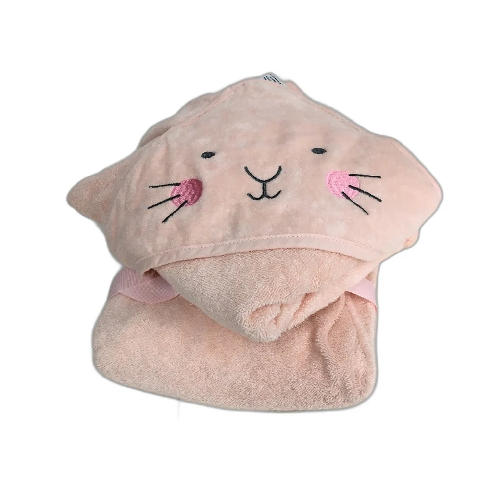 Kids By Kirkton House 2 Pack 100% Cotton Pink Rabbit Soft Hooded Wrap Towels NEW - Image 2