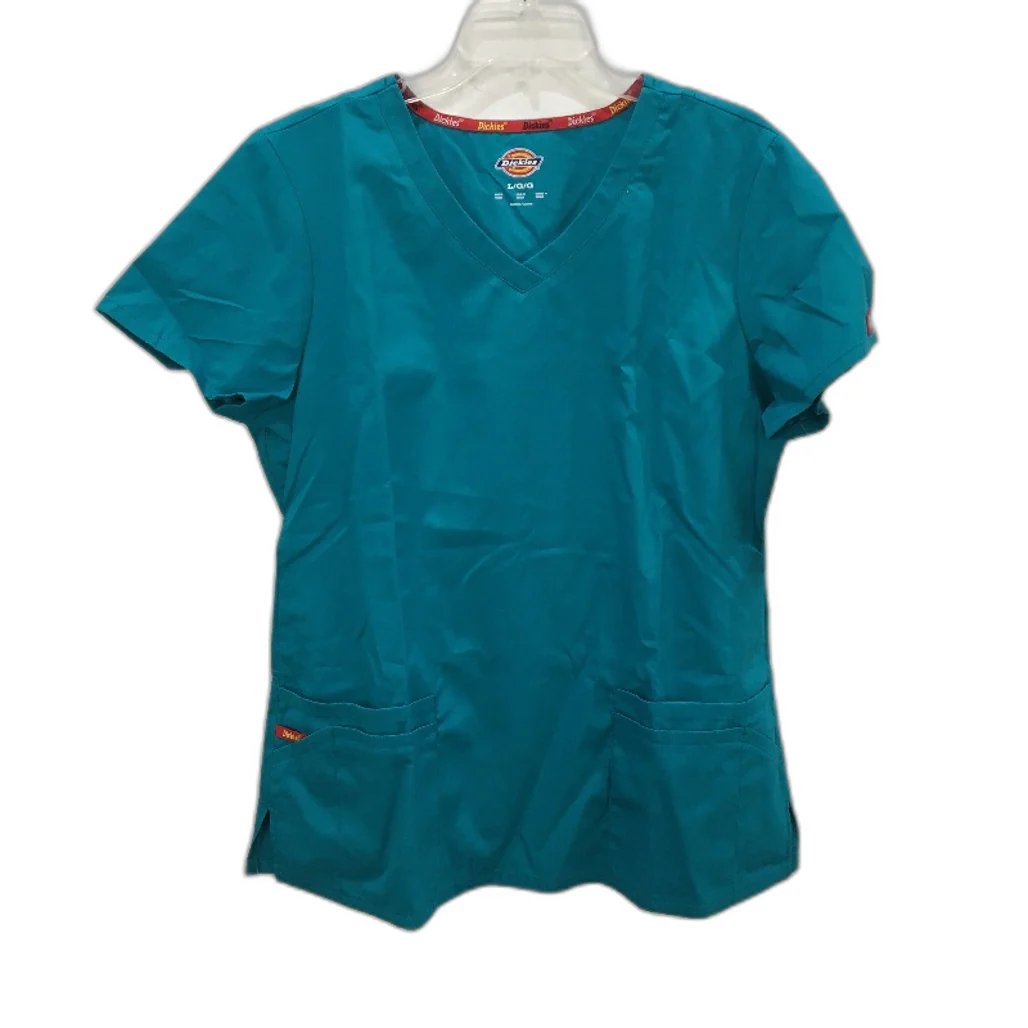 Dickies Women's EDS Signature V-Neck Top Multiple Patch Pockets Size L NEW - Image 2