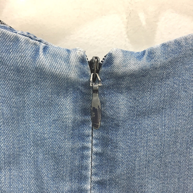 Zara Woman Mid Blue Light Tencil Denim Short Sleeve Dress Ladies Size Small - Image 3