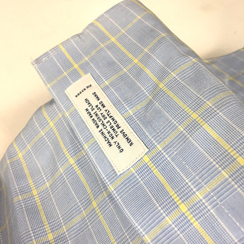 Brooks Brothers 100% Cotton Blue Check Long Sleeve Button Up Shirt Mens 17-35 - Image 5