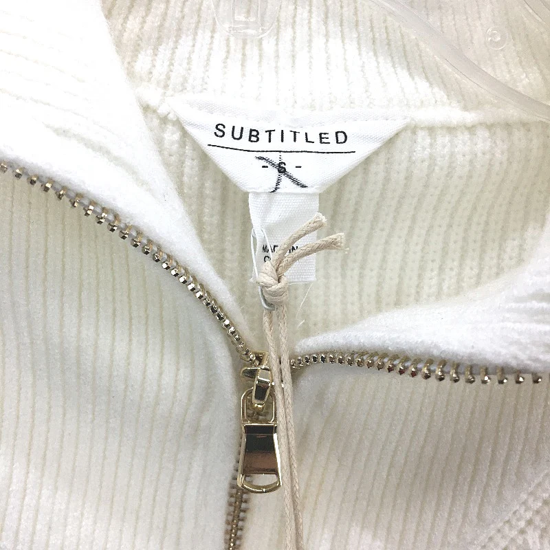 Subtitled White Nahla Gold Quarter Zip Sift Knit Vest Ladies Size Small NEW - Image 3