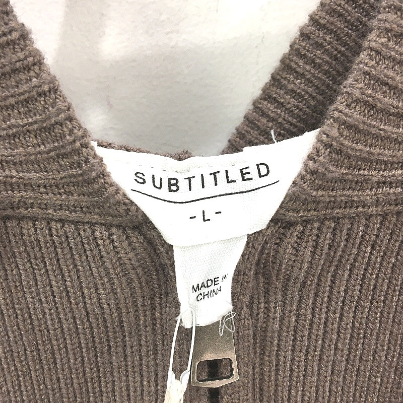 Subtitled Slate Brown Maylee Knit Zip Through Hood Crop Jumper Ladies Large NEW - Image 3