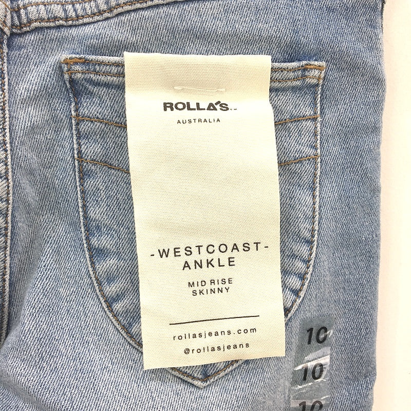 Rollas Westcoast Ankle Mid Rise Skinny Denim Blue Jeans Ladies 28 AUS 10 NEW - Image 3