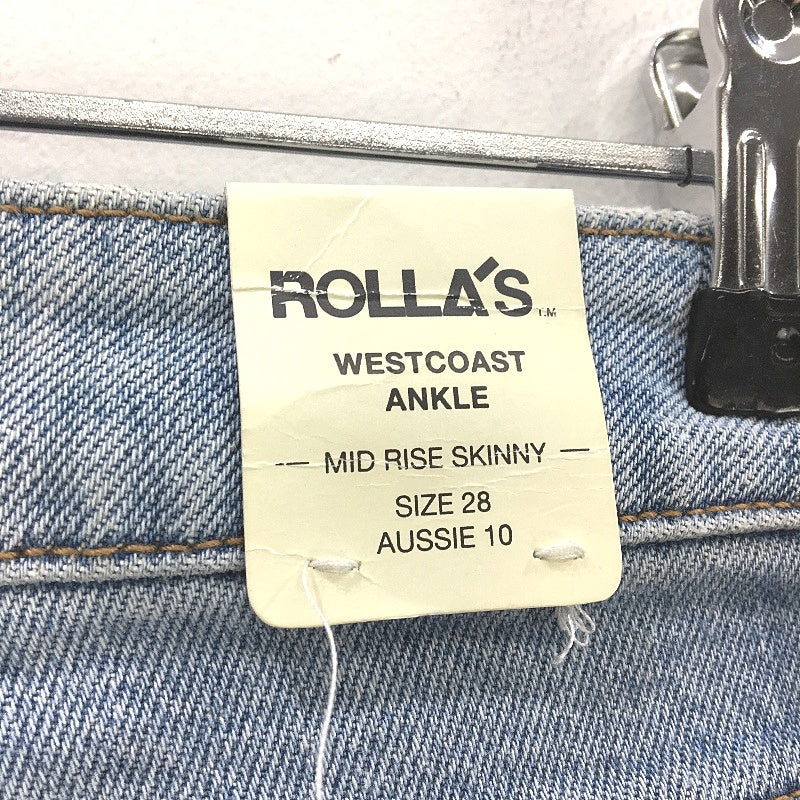 Rollas Westcoast Ankle Mid Rise Skinny Denim Blue Jeans Ladies 28 AUS 10 NEW - Image 4