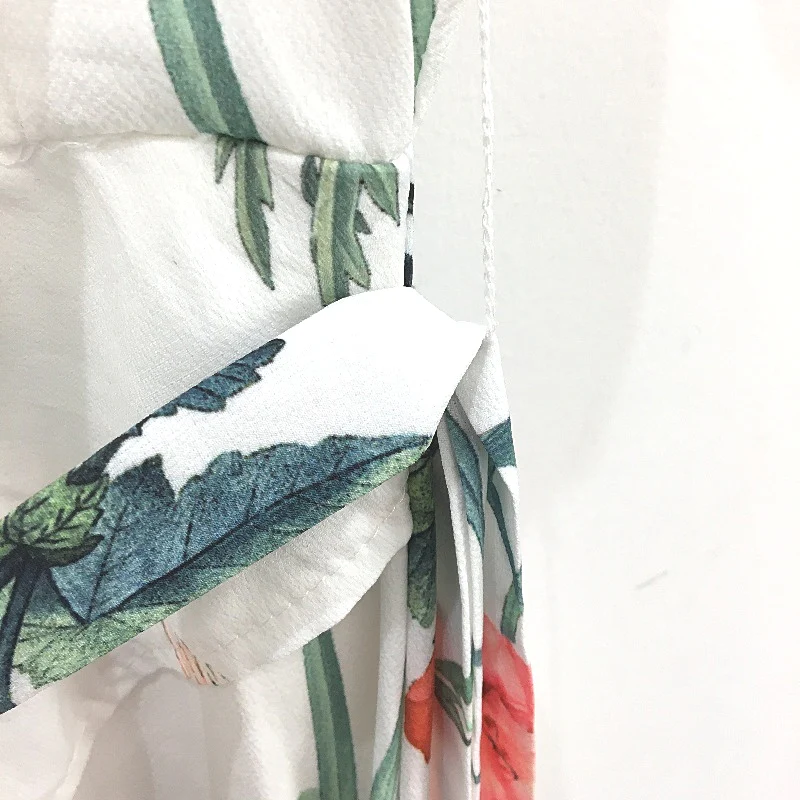 Morning Mist White & Multicoloured Bird & Floral Print Dress Womens Size 12 NEW - Image 4