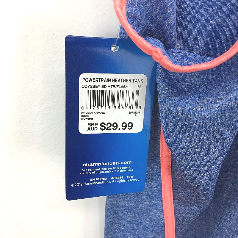Champion Powertrain Heather Odyssey Blue Womens Workout Tank Top Size M NEW - Image 3