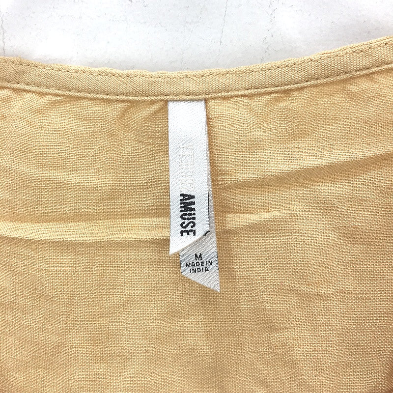 Amuse Society Bungalow Short Sleeve Woven Linen Blend Crop Top Ladies M NEW - Image 4