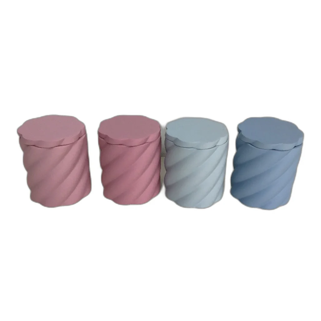 Pink & Blue 4 Bathroom Bedroom Canisters & 6 Piece Plastic Caddy Tray Set NEW - Image 2