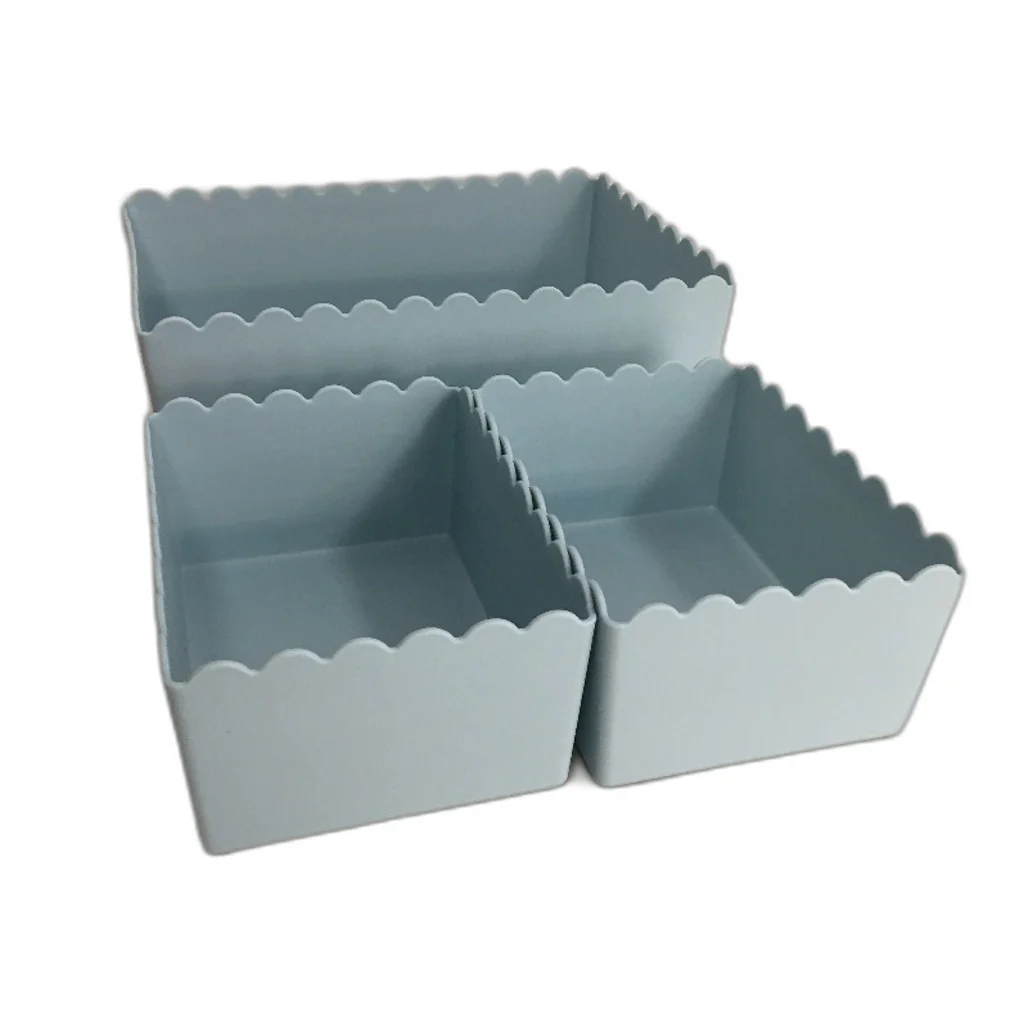 Pink & Blue 4 Bathroom Bedroom Canisters & 6 Piece Plastic Caddy Tray Set NEW - Image 5