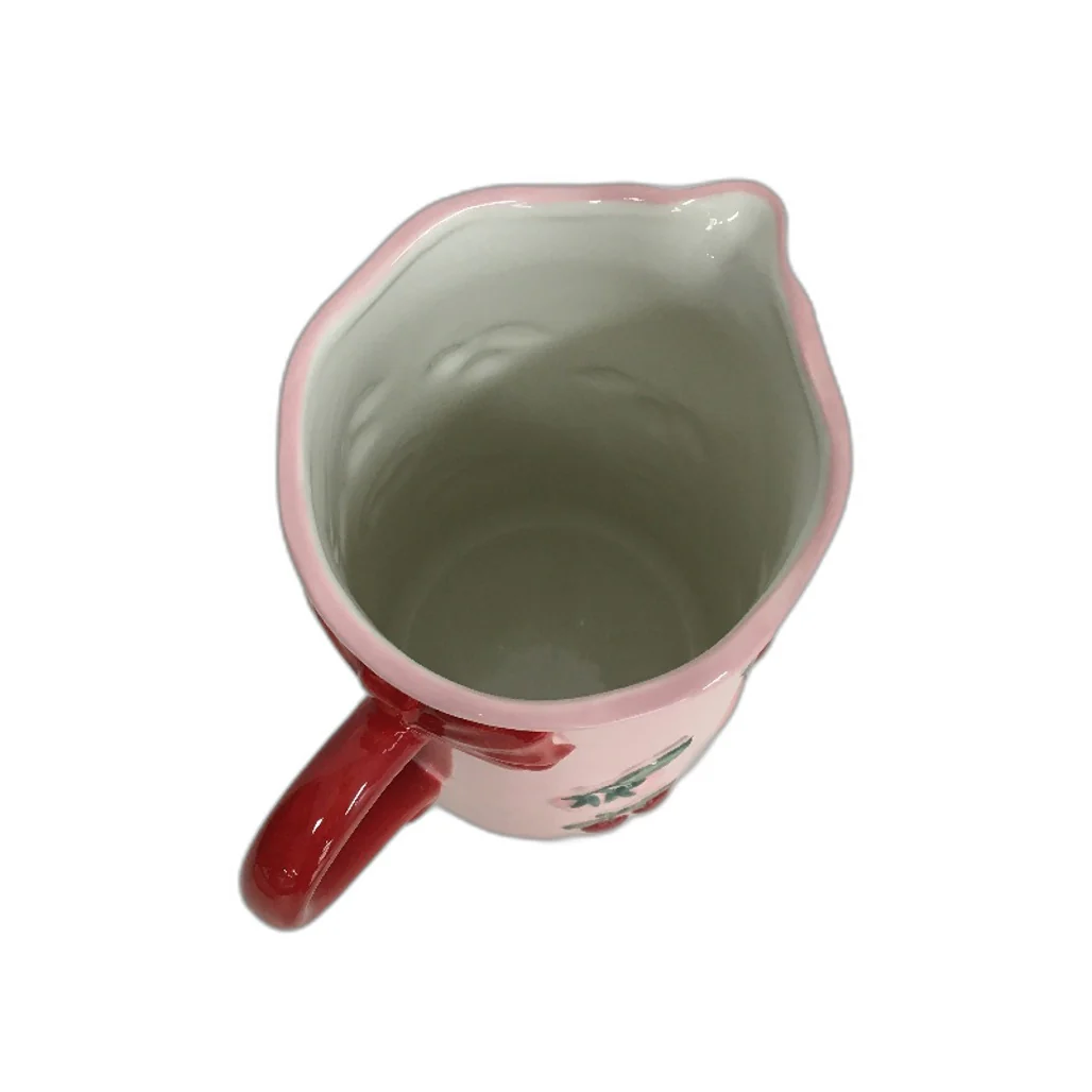 Fruit Salad Pink Cherries Strawberries Ceramic Jug Platter Mug 8 Pce Set NEW - Image 9