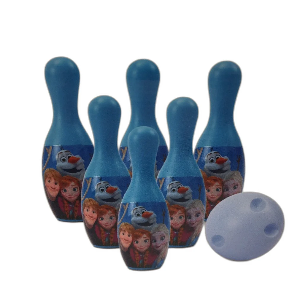 Disney Frozen Fun & Easy 6 Blue Pin & Ball Plastic Bowling Set Age 3+ NEW - Image 3