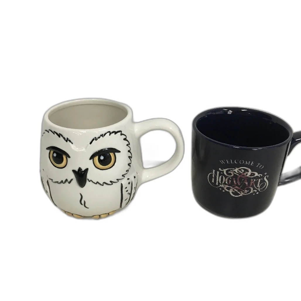 Harry Potter Navy & White Owl Ceramic Mugs & Small Harry Plush Toy Pack NEW - Image 2