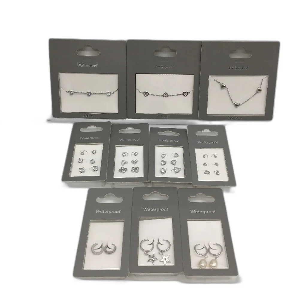 BULK PACK 10 Packets Stainless Steel Waterproof Silver Assorted Jewellery NEW