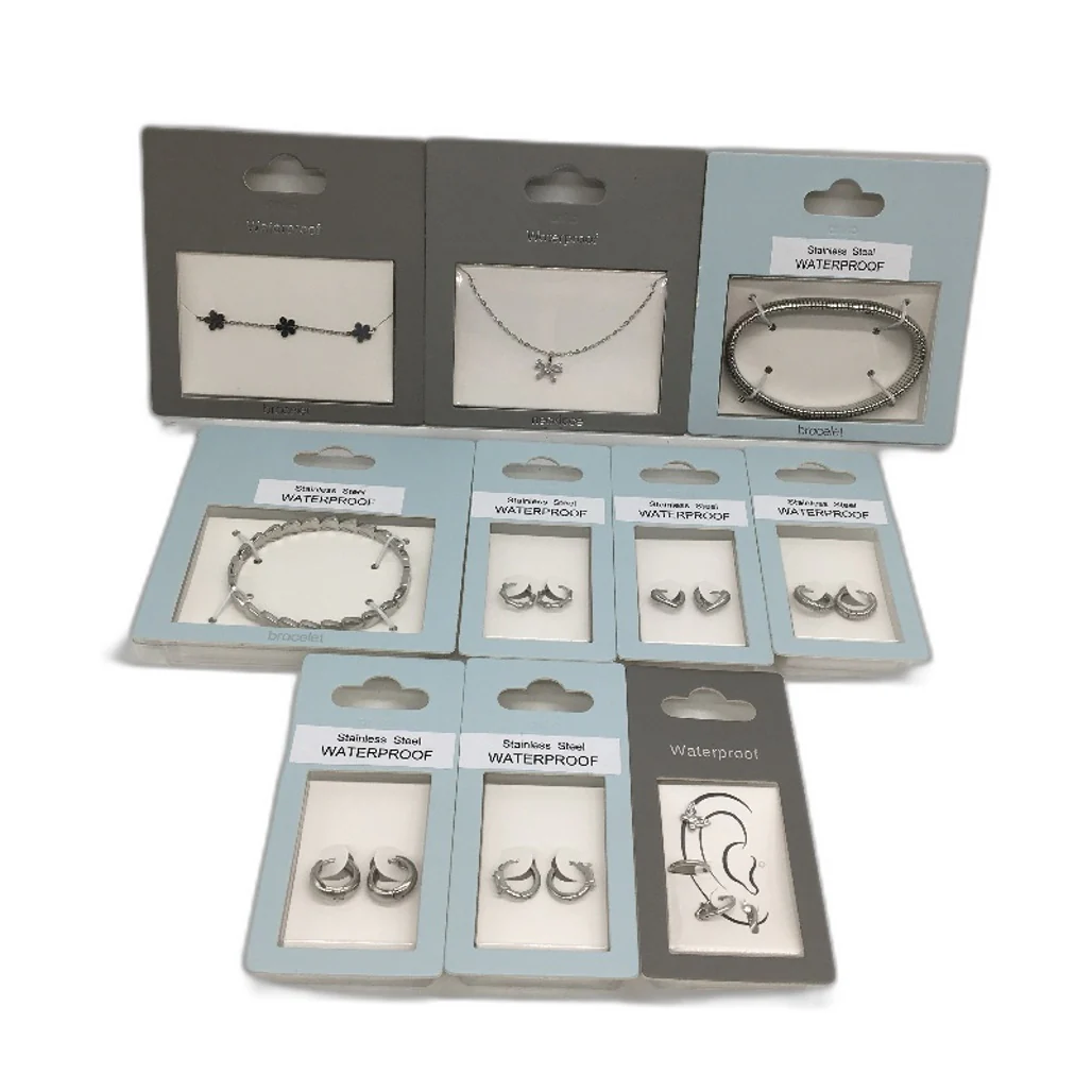 Stainless Steel Waterproof BULK PACK 10 Packets Silver Assorted Jewellery NEW