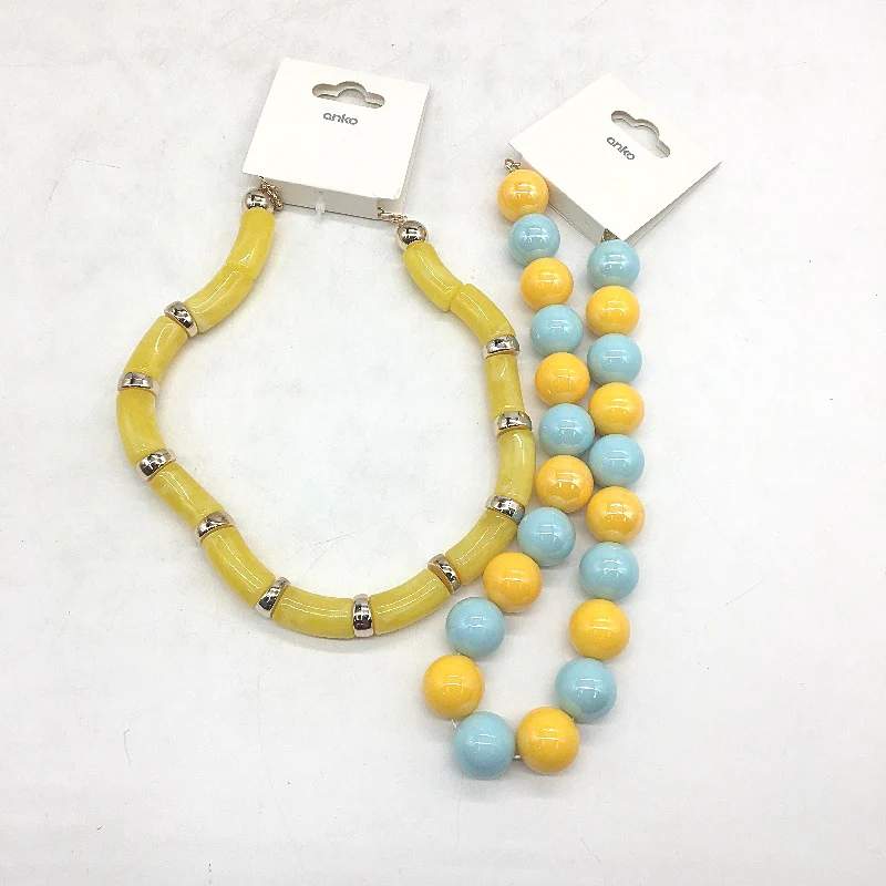 BULK PACK 8 Piece Sunny Yellow Tone Themed  Assorted Fashion Jewellery Pack NEW - Image 2