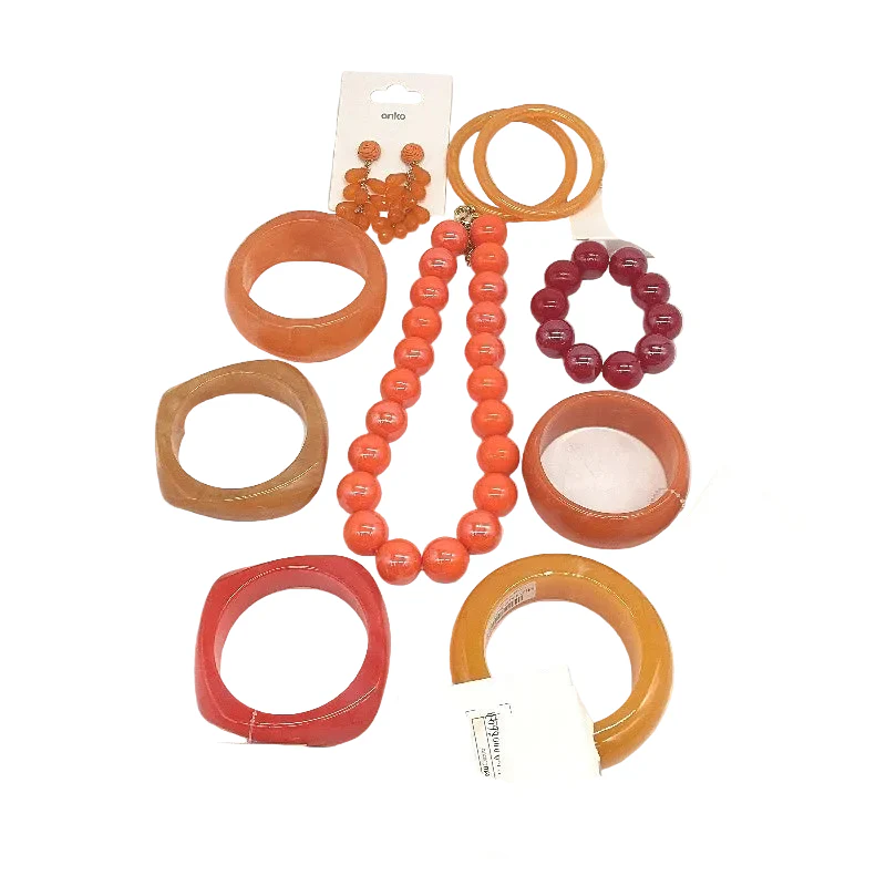 BULK PACK 10 Piece Orange Red Tone Themed Assorted Fashion Jewellery Pack NEW