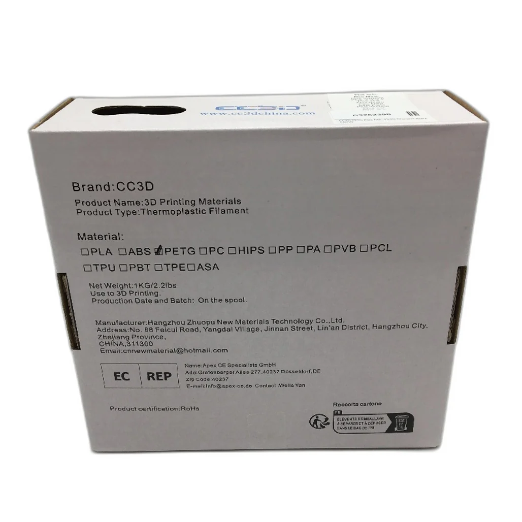 CC3D 1.75mm Black Plus 325M 1KG PETG 3D Printer Filament NEW - Image 6