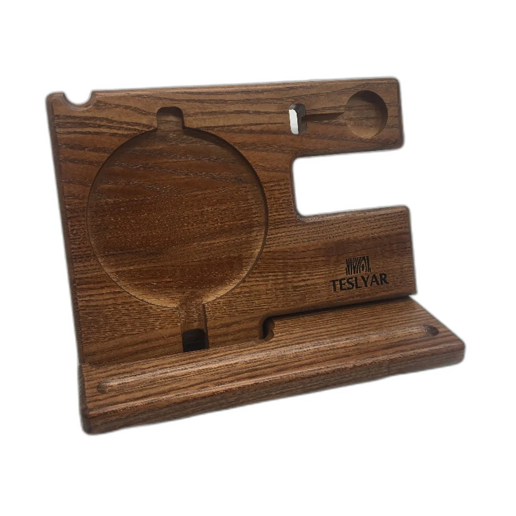 Teslyar Wood Phone Docking Station Charger Watch & Accessories Organiser NEW