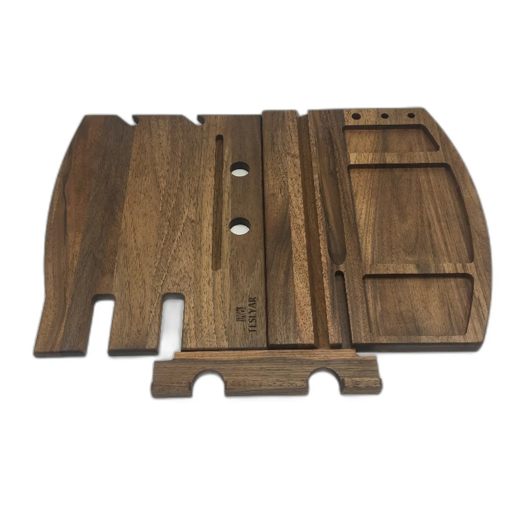 Teslyar Natural Walnut Docking Station Nightstand Accessories Organiser NEW - Image 3
