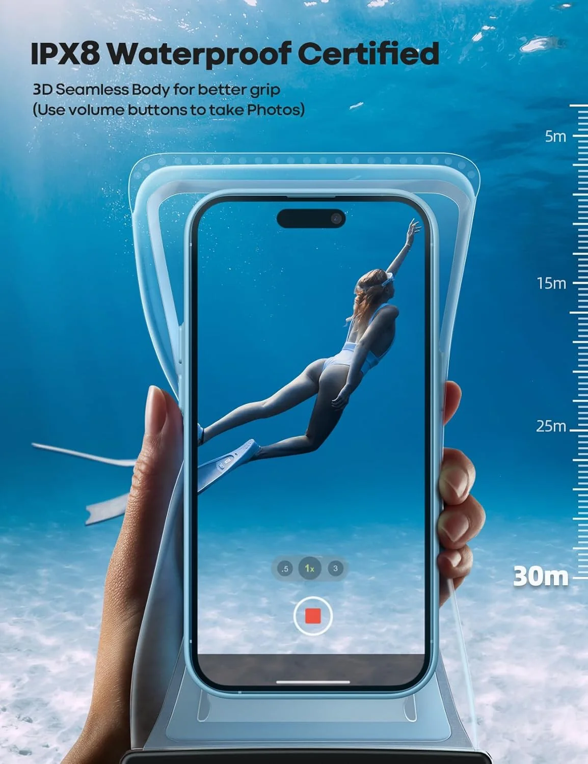 Lamicall Waterproof Phone Pouch for Beach Travel with 3D Seamless Design NEW - Image 2
