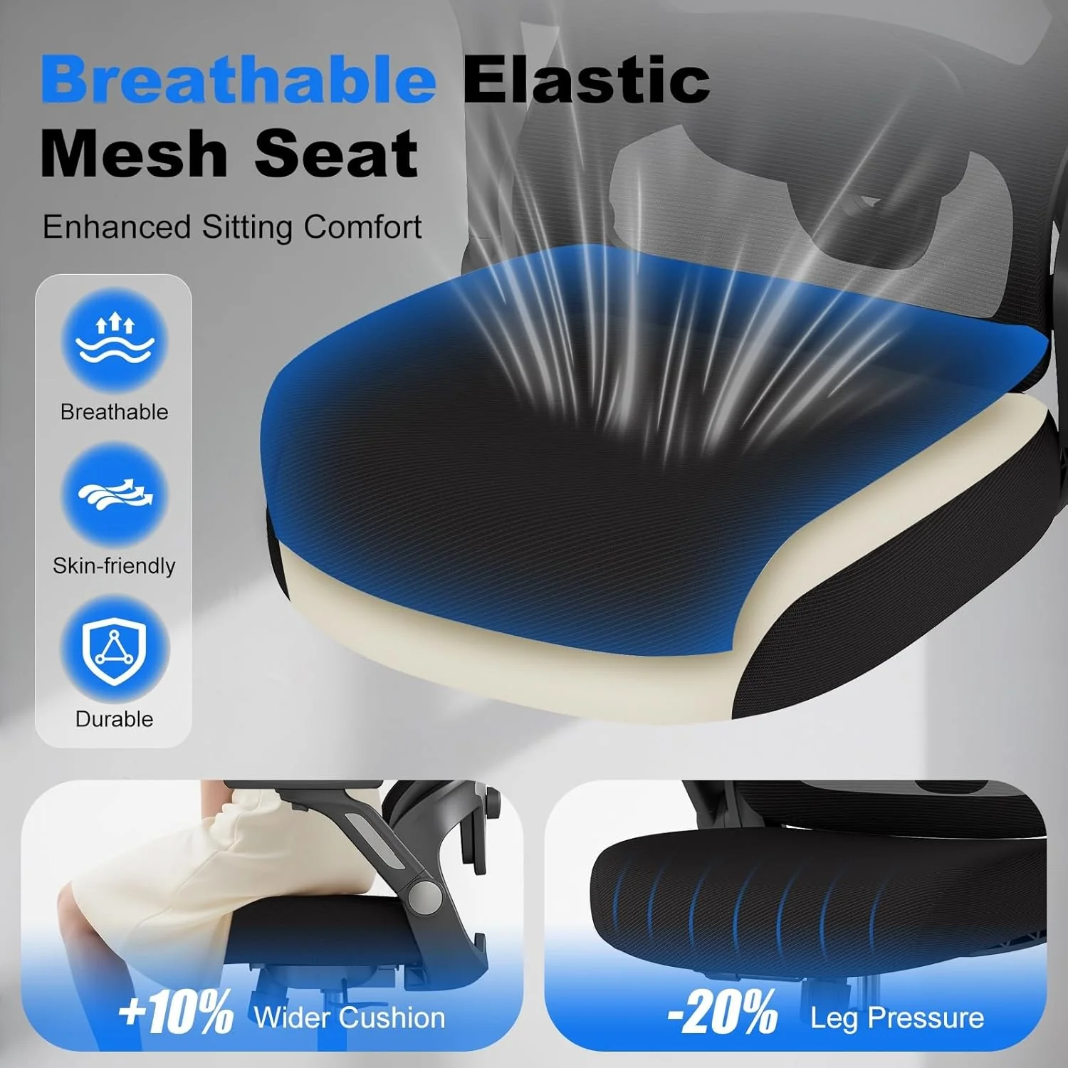ZZH Ergonomic Office Chair with Adjustable Lumbar Support for Home DEMO - Image 8