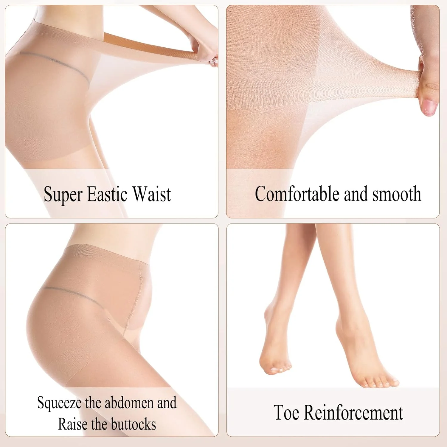 WAKUNA 3 Piece High Waist Sheer Nude Colour Pantyhose Ladies Size Small NEW - Image 2