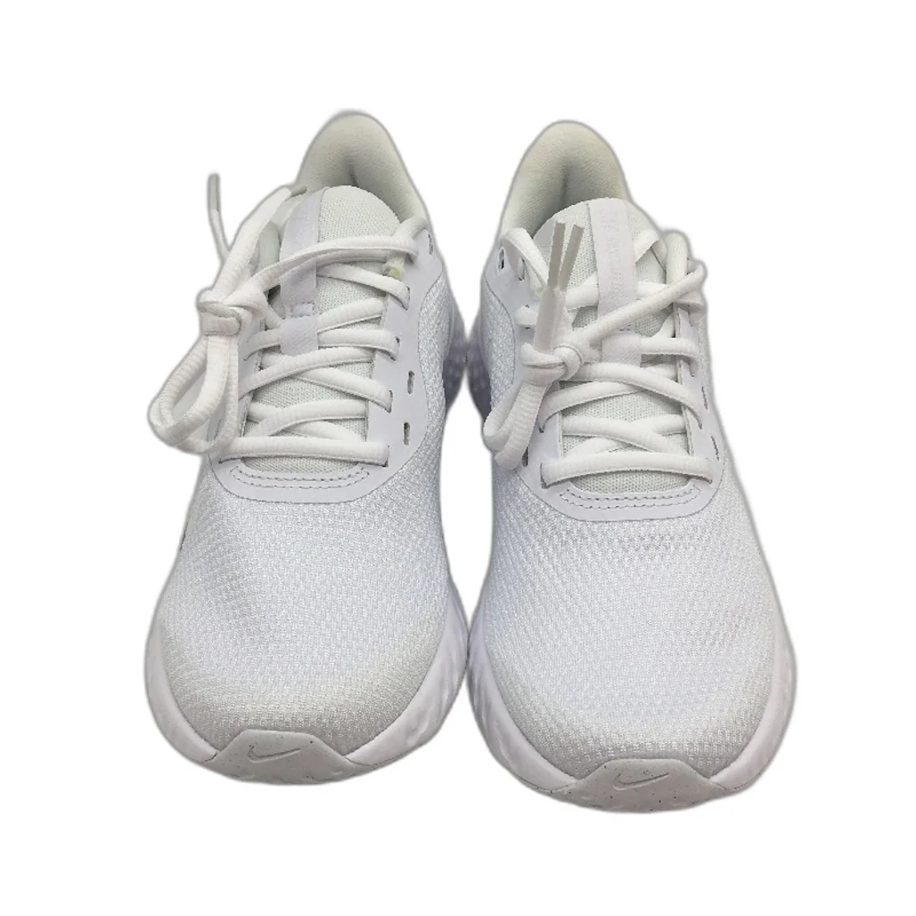 NIKE Revolution 5 Solid White Running Sneakers Ladies Size US 7.5 EU 38.5 NEW - Image 2