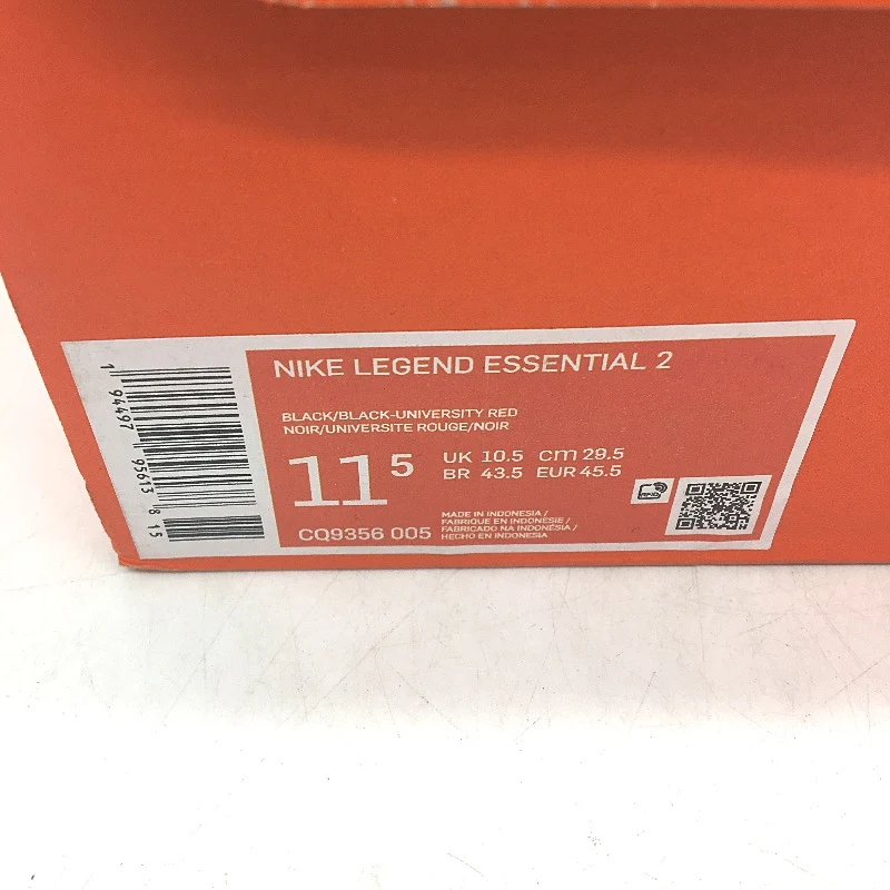 NIKE Legend Essential 2 Black & Red Sneakers Mens Size US11.5 EU 45.5 NEW - Image 7