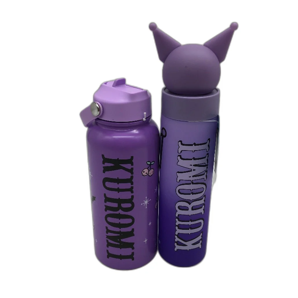 Sanrio Hello Kitty & Friends 2x Kuromi 946ml Metal & 700ml Drink Bottles NEW - Image 2