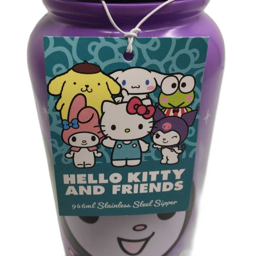 Sanrio Hello Kitty & Friends 2x Kuromi 946ml Metal & 700ml Drink Bottles NEW - Image 4